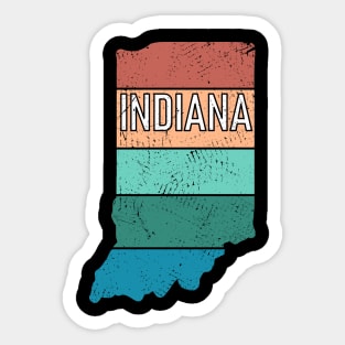 Indiana State Pride Retro Outline Sticker